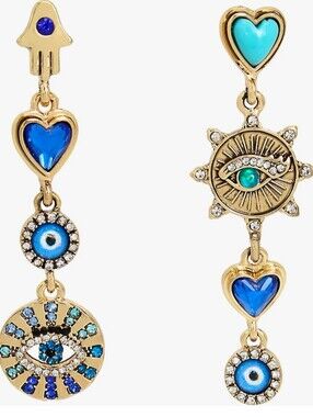 Betsey Johnson Limited Edition Evil Eye Linear Earrings NWT